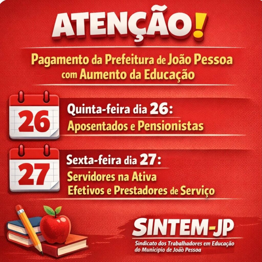 PAGAMENTO DA PREFEITURA DE JOÃO PESSOA COM O AUMENTO DA EDUCAÇÃO